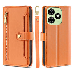 Sheep Texture Cross-body Zipper Wallet Leather Phone Case, For Tecno Spark Go 2024, For Tecno Pova 5 Pro, For Tecno Pova Neo 3, For Tecno Camon 20 Premier 5G, For Tecno Camon 20 Pro 5G