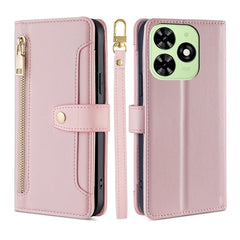 Sheep Texture Cross-body Zipper Wallet Leather Phone Case, For Tecno Spark Go 2024, For Tecno Pova 5 Pro, For Tecno Pova Neo 3, For Tecno Camon 20 Premier 5G, For Tecno Camon 20 Pro 5G