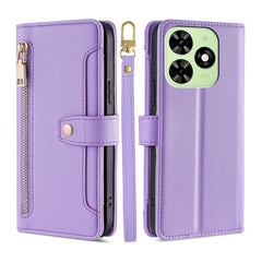 Sheep Texture Cross-body Zipper Wallet Leather Phone Case, For Tecno Spark Go 2024, For Tecno Pova 5 Pro, For Tecno Pova Neo 3, For Tecno Camon 20 Premier 5G, For Tecno Camon 20 Pro 5G