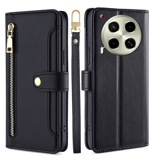 Sheep Texture Cross-body Zipper Wallet Leather Phone Case