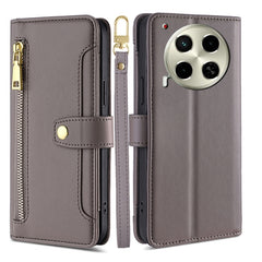 Sheep Texture Cross-body Zipper Wallet Leather Phone Case