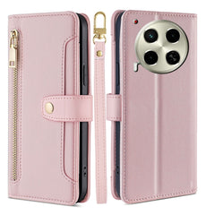 Sheep Texture Cross-body Zipper Wallet Leather Phone Case