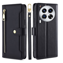 Sheep Texture Cross-body Zipper Wallet Leather Phone Case, For Tecno Spark 30 4G, For Tecno Pova 6 Neo 5G, For Tecno Camon 30 Premier 5G, For Tecno Camon 30 Pro 5G, For Tecno Camon 30