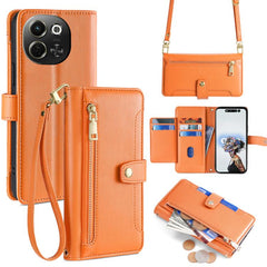 Sheep Texture Cross-body Zipper Wallet Leather Phone Case, For Tecno Spark 30 4G, For Tecno Pova 6 Neo 5G, For Tecno Camon 30 Premier 5G, For Tecno Camon 30 Pro 5G, For Tecno Camon 30