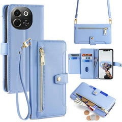 Sheep Texture Cross-body Zipper Wallet Leather Phone Case, For Tecno Spark 30 4G, For Tecno Pova 6 Neo 5G, For Tecno Camon 30 Premier 5G, For Tecno Camon 30 Pro 5G, For Tecno Camon 30