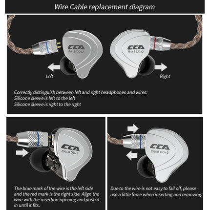 CCA CCA-C10 3.5mm Gold Plated Plug Ten Unit Hybrid Wire-controlled In-ear Earphone, without Mic
