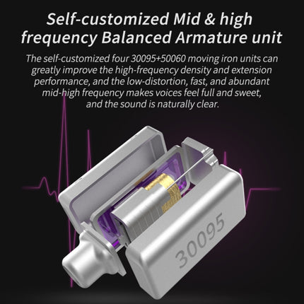 CCA CCA-C10 3.5mm Gold Plated Plug Ten Unit Hybrid Wire-controlled In-ear Earphone, without Mic