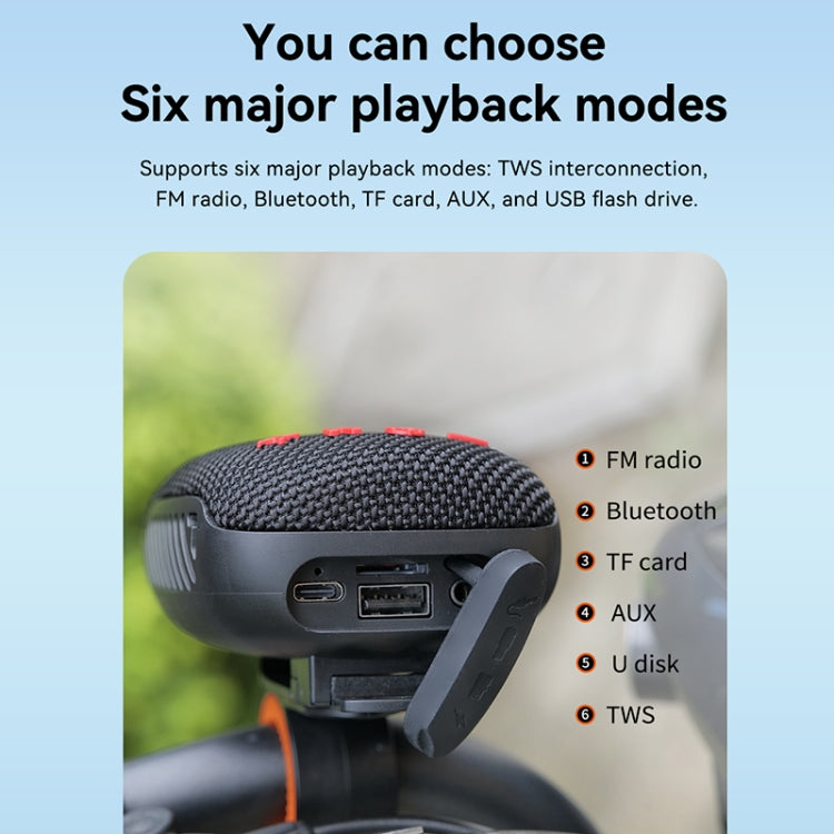 T&G TG-392 Outdoor Bicycle TWS Wireless Bluetooth IPX5 Waterproof Speaker