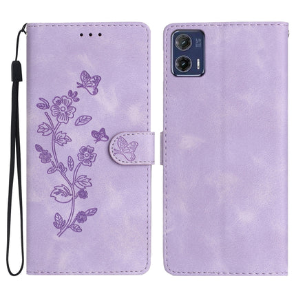 Flower Butterfly Embossing Pattern Leather Phone Case, For Motorola Moto G13, For Motorola Moto E13, For Motorola Moto G73, For Motorola Moto E22