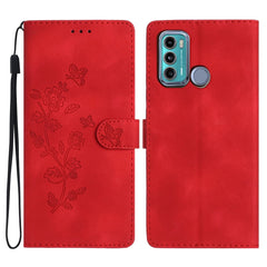 Flower Butterfly Embossing Pattern Leather Phone Case