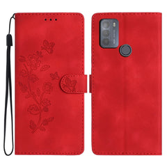 Flower Butterfly Embossing Pattern Leather Phone Case