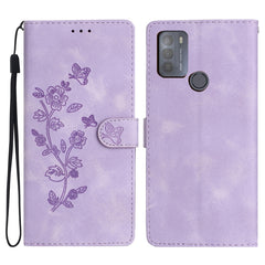 Flower Butterfly Embossing Pattern Leather Phone Case