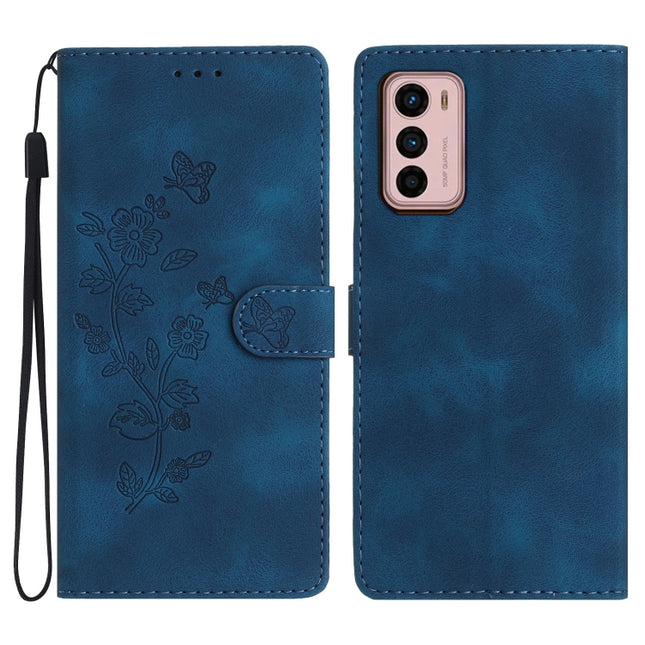 Flower Butterfly Embossing Pattern Leather Phone Case, For Motorola Moto G42, For Motorola Moto G62 5G, For Motorola Moto E32, For Motorola Moto G52