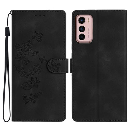 Flower Butterfly Embossing Pattern Leather Phone Case, For Motorola Moto G42, For Motorola Moto G62 5G, For Motorola Moto E32, For Motorola Moto G52