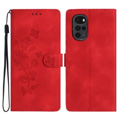 Flower Butterfly Embossing Pattern Leather Phone Case