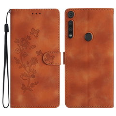 Flower Butterfly Embossing Pattern Leather Phone Case, For Motorola Moto G8 Play, For Motorola One Action, For Motorola Moto P40 Power, For Motorola Moto G7 Power