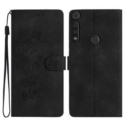 Flower Butterfly Embossing Pattern Leather Phone Case, For Motorola Edge+ 2020, For Motorola Moto E6 Play, For Motorola Moto G8 Play, For Motorola One Action