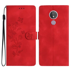 Flower Butterfly Embossing Pattern Leather Phone Case, For Motorola Moto G8 Play, For Motorola One Action, For Motorola Moto P40 Power, For Motorola Moto G7 Power