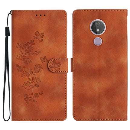Flower Butterfly Embossing Pattern Leather Phone Case, For Motorola Moto P40 Power, For Motorola Moto G7 Power