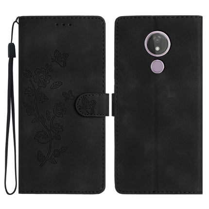 Flower Butterfly Embossing Pattern Leather Phone Case, For Motorola Moto P40 Power, For Motorola Moto G7 Power
