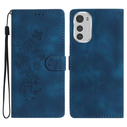 Flower Butterfly Embossing Pattern Leather Phone Case, For Motorola Moto G42, For Motorola Moto G62 5G, For Motorola Moto E32, For Motorola Moto G52