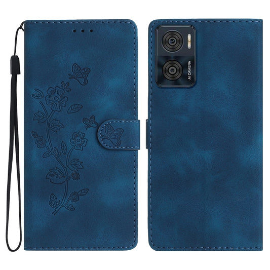 Flower Butterfly Embossing Pattern Leather Phone Case, For Motorola Moto E22, For Motorola Moto G42, For Motorola Moto G62 5G, For Motorola Moto E32, For Motorola Moto G52