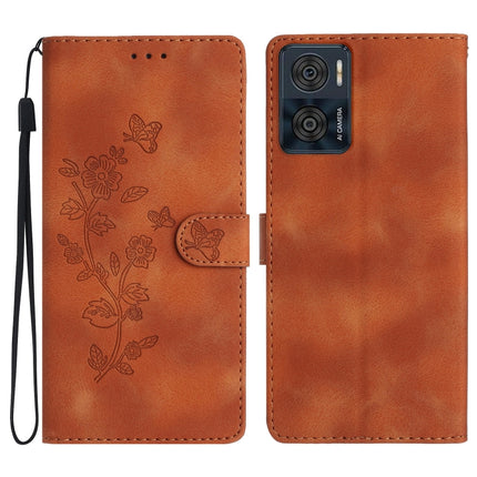 Flower Butterfly Embossing Pattern Leather Phone Case, For Motorola Moto G13, For Motorola Moto E13, For Motorola Moto G73, For Motorola Moto E22