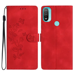 Flower Butterfly Embossing Pattern Leather Phone Case