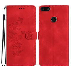 Flower Butterfly Embossing Pattern Leather Phone Case