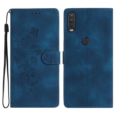 Flower Butterfly Embossing Pattern Leather Phone Case, For Motorola Moto G8 Play, For Motorola One Action, For Motorola Moto P40 Power, For Motorola Moto G7 Power