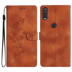 Flower Butterfly Embossing Pattern Leather Phone Case, For Motorola Moto G8 Play, For Motorola One Action, For Motorola Moto P40 Power, For Motorola Moto G7 Power