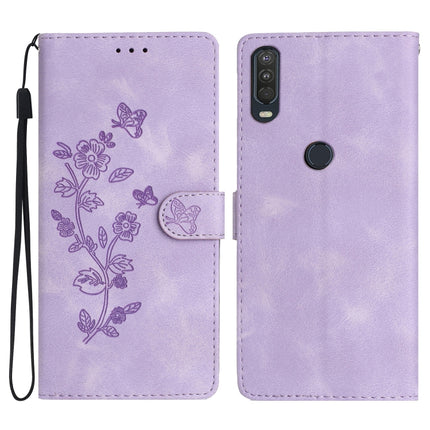 Flower Butterfly Embossing Pattern Leather Phone Case, For Motorola Edge+ 2020, For Motorola Moto E6 Play, For Motorola Moto G8 Play, For Motorola One Action