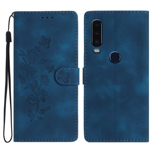 Flower Butterfly Embossing Pattern Leather Phone Case, For Motorola Moto P40 Power, For Motorola Moto G7 Power