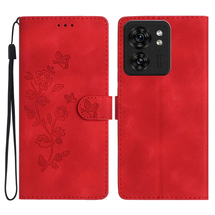 Flower Butterfly Embossing Pattern Leather Phone Case, For Motorola Moto G84 5G, For Motorola Moto G54 5G, For Motorola Moto G14 4G, For Motorola Edge 40