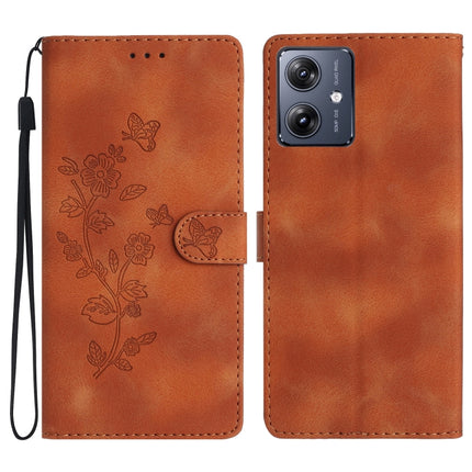 Flower Butterfly Embossing Pattern Leather Phone Case, For Motorola Moto G84 5G, For Motorola Moto G54 5G, For Motorola Moto G14 4G, For Motorola Edge 40