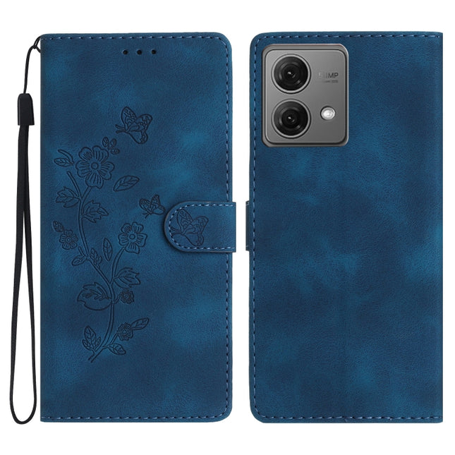 Flower Butterfly Embossing Pattern Leather Phone Case, For Motorola Moto G84 5G, For Motorola Moto G54 5G, For Motorola Moto G14 4G, For Motorola Edge 40