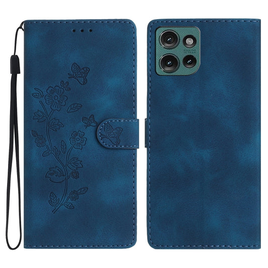 Flower Butterfly Embossing Pattern Leather Phone Case, For Motorola Edge 50 5G, For Motorola Edge 50 Pro, For Motorola Edge 50 Fusion, For Motorola Moto G84 5G, For Motorola Moto G54 5G