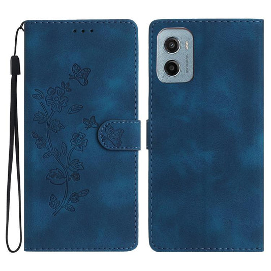 Flower Butterfly Embossing Pattern Leather Phone Case, For Motorola Moto E15, For Motorola Moto G05, For Motorola Moto G15, For Motorola Edge 50 5G