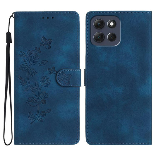 Flower Butterfly Embossing Pattern Leather Phone Case