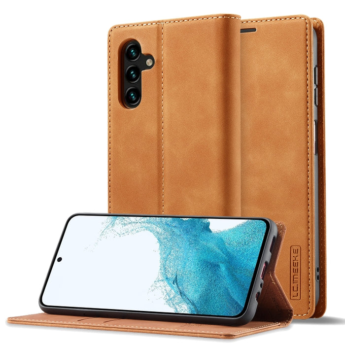 LC.IMEEKE Strong Magnetism Ultra-thin Matte Leather Phone Case, For Samsung Galaxy A24 4G