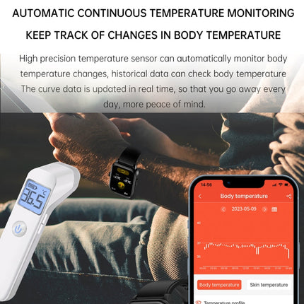 ET540 1.91 inch IP67 Waterproof Silicone Band Smart Watch, Support ECG / Non-invasive Blood Glucose Measurement, ET540 (Blue), ET540 (Red)