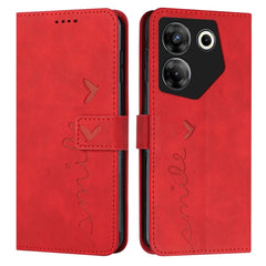 Skin Feel Heart Pattern Leather Phone Case, For Tecno Pova Neo 3, For Tecno Camon 20 Premier, For Tecno Pova 5 4G, For Tecno Camon 20 Pro 5G, For Tecno Camon 20/Camon 20 Pro 4G