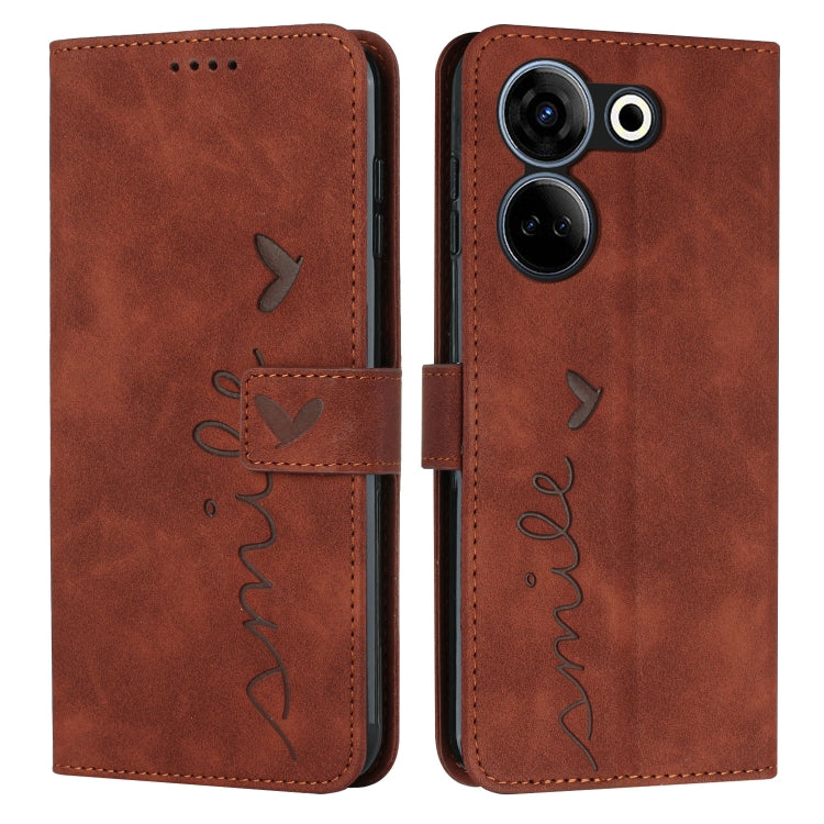 Skin Feel Heart Pattern Leather Phone Case, For Tecno Camon 20/Camon 20 Pro 4G