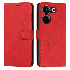 Skin Feel Heart Pattern Leather Phone Case, For Tecno Pova Neo 3, For Tecno Camon 20 Premier, For Tecno Pova 5 4G, For Tecno Camon 20 Pro 5G, For Tecno Camon 20/Camon 20 Pro 4G