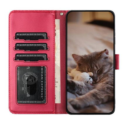 Cat Embossing Pattern Leather Phone Case with Lanyard, For iPhone Air, For iPhone 16 Pro Max, For iPhone 16 Pro, For iPhone 16 Plus