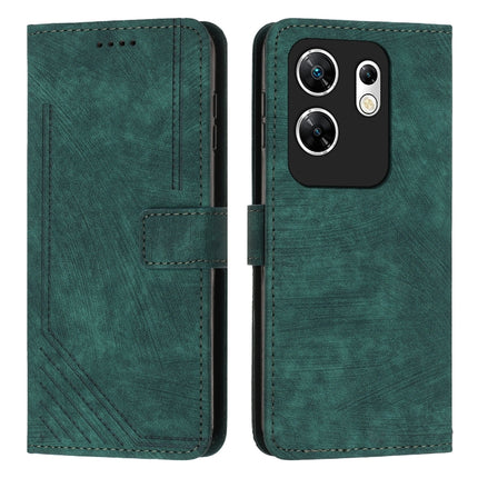 Skin Feel Stripe Pattern Leather Phone Case with Lanyard, For Infinix Zero 30 4G, For Infinix Zero 30 5G, For Infinix Hot 30 Play NFC, For Infinix Note 30/Note 30 5G