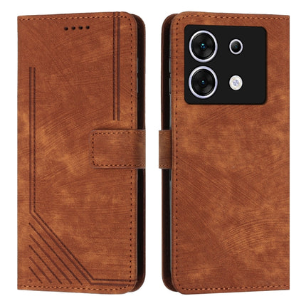 Skin Feel Stripe Pattern Leather Phone Case with Lanyard, For Infinix Zero 30 4G, For Infinix Zero 30 5G, For Infinix Hot 30 Play NFC, For Infinix Note 30/Note 30 5G