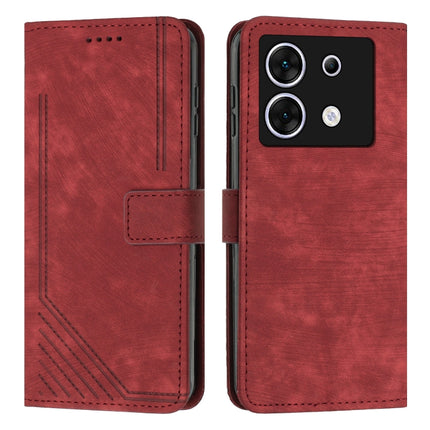 Skin Feel Stripe Pattern Leather Phone Case with Lanyard, For Infinix Zero 30 4G, For Infinix Zero 30 5G, For Infinix Hot 30 Play NFC, For Infinix Note 30/Note 30 5G