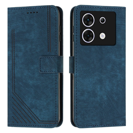 Skin Feel Stripe Pattern Leather Phone Case with Lanyard, For Infinix Zero 30 4G, For Infinix Zero 30 5G, For Infinix Hot 30 Play NFC, For Infinix Note 30/Note 30 5G