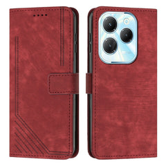 Skin Feel Stripe Pattern Leather Phone Case with Lanyard, For Infinix Note 40 Pro 4G / 5G, For Infinix Note 40 4G, For Infinix Hot 40 / 40 Pro, For Infinix Hot 40i, For Infinix Smart 8